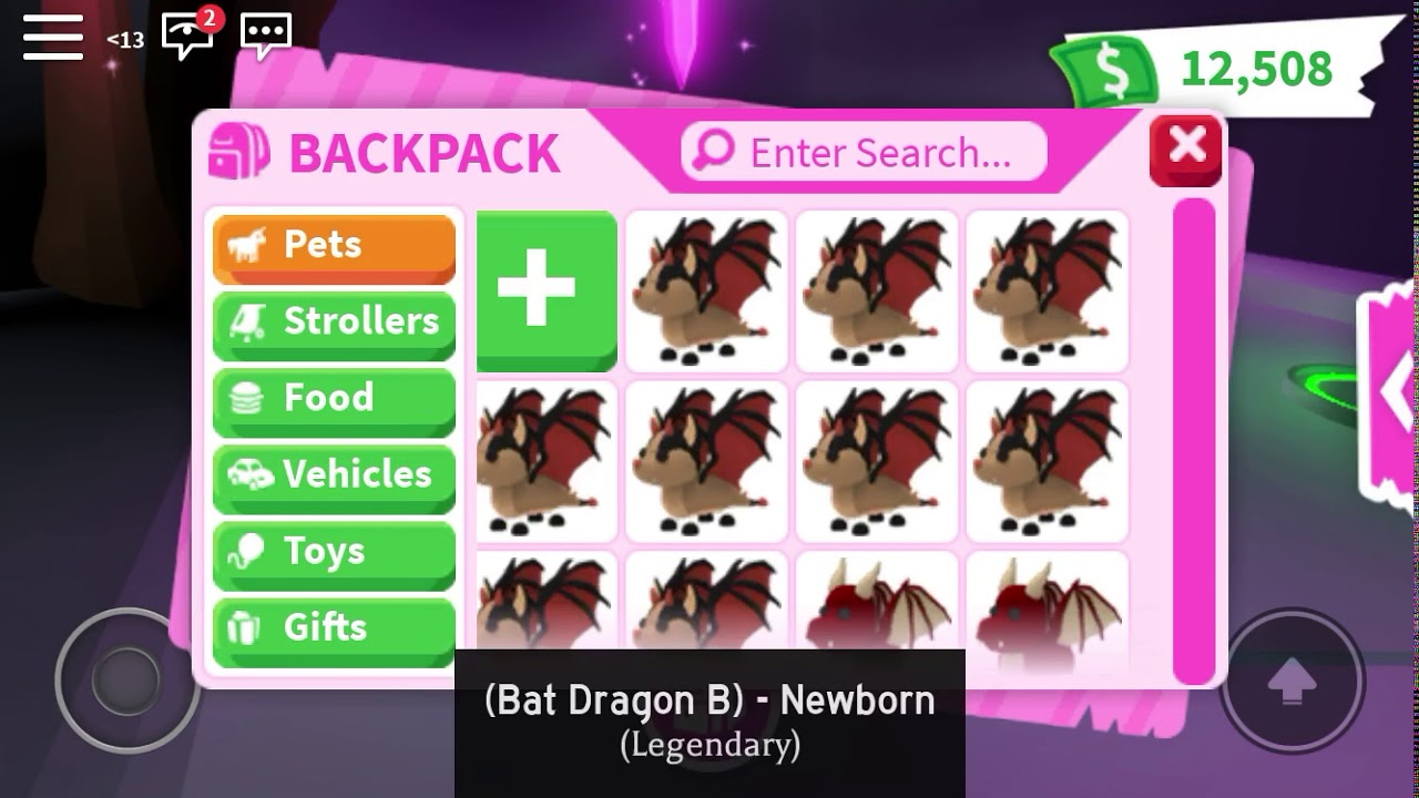 Neon Bat Dragon Adopt Me In Inventory