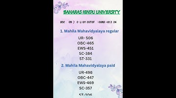 Banaras Hindu University cutoff 2024 #banarashinduuniversity #bhu #cuet #pw #youtube #trending #shiv