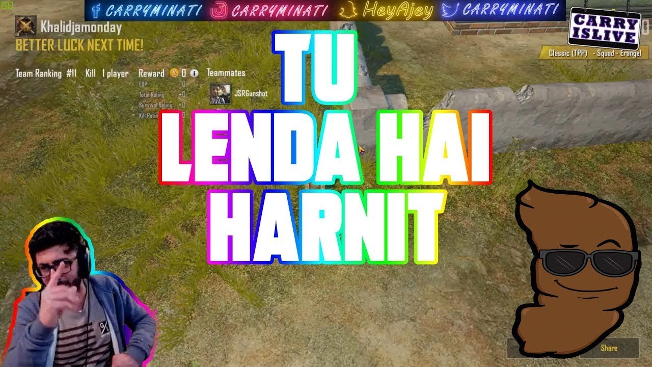 CARRYMINATI and Harnit bokchodi on stream ..harnet ne carry k kiya knock. Must WATCH