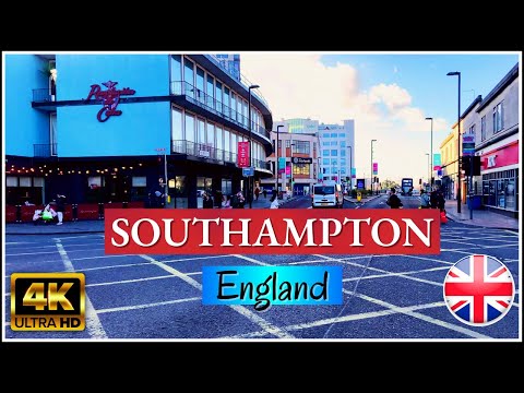 【4K Walking Southampton in Hampshire, England - Walking Tour Southampton UK