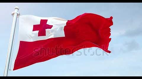 Tonga Flag Waving loop 4K