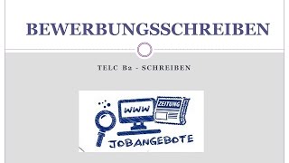 Telc B2  Bewerbungsschreiben. Was fehlt?