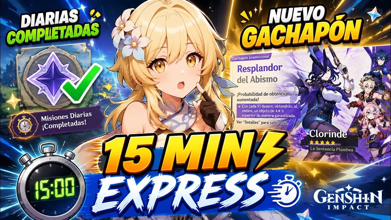 ⚡ SESIÓN EXPRESS de 15 MIN | Diarias Rápidas + Vistazo al Nuevo Gachapón | Genshin Impact 20260721