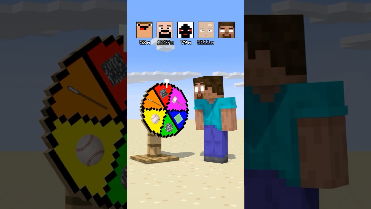 Who Will Prevail in Wheel of Fortune Throwing? - Minecraft Animation 