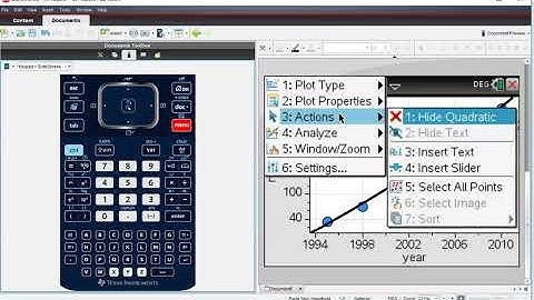 Ti Nspire CX Data Set Regression