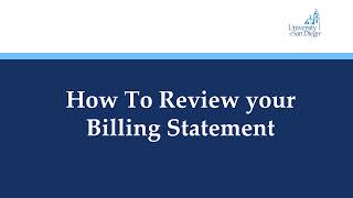 How to View your Billing Statement