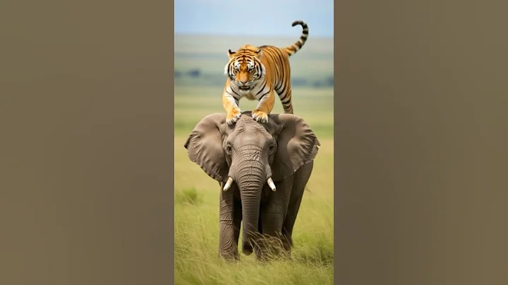 Tiger attacks elephant #shorts #youtubeshorts #trending #viral #fyp
