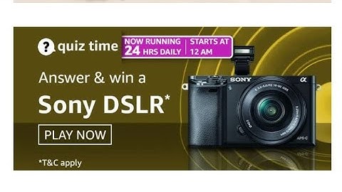 Amazon Quiz Answer Today | 31 March 2021 | Win Sony Alpha Camara