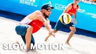 Beach volleyball in slow-motion is mesmerising.