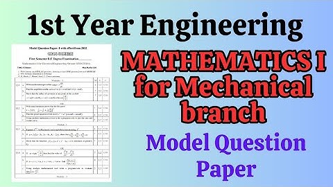 1st Year Engineering || MATHEMATICS -I for Mechanical Branch Model Question Paper #question #maths
