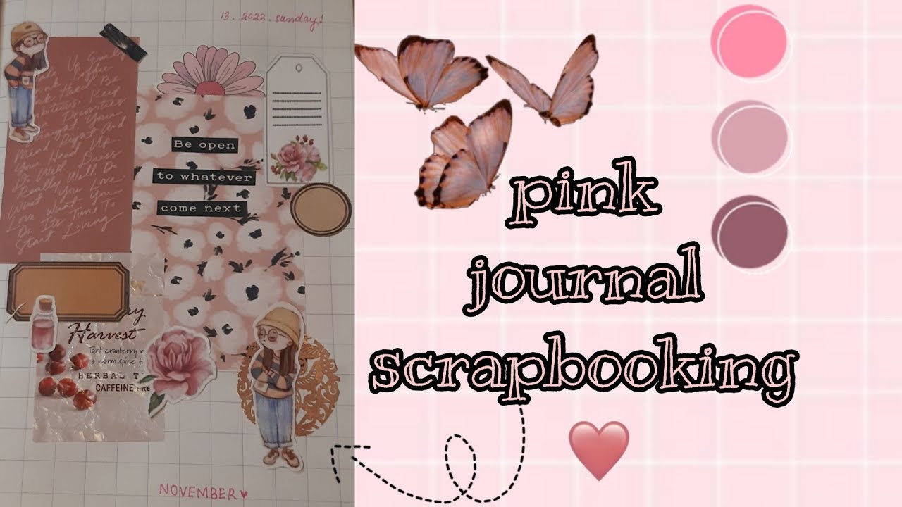 journal scrapbooking process~ 🎀#scrapbooking #journalingideas #moonbow #aesthetic #journal #pink