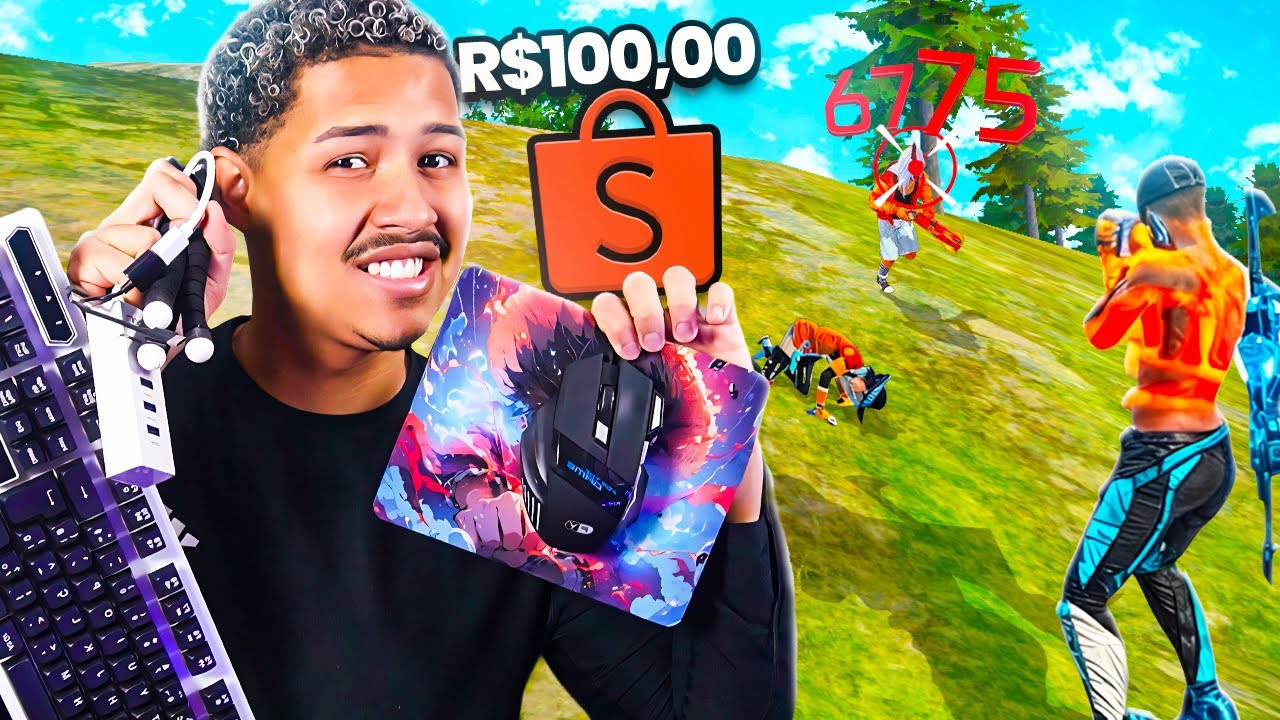JOGUEI FREE FIRE NO KIT GAMER MAIS BARATO DA SHOPEE!! APELÃO?