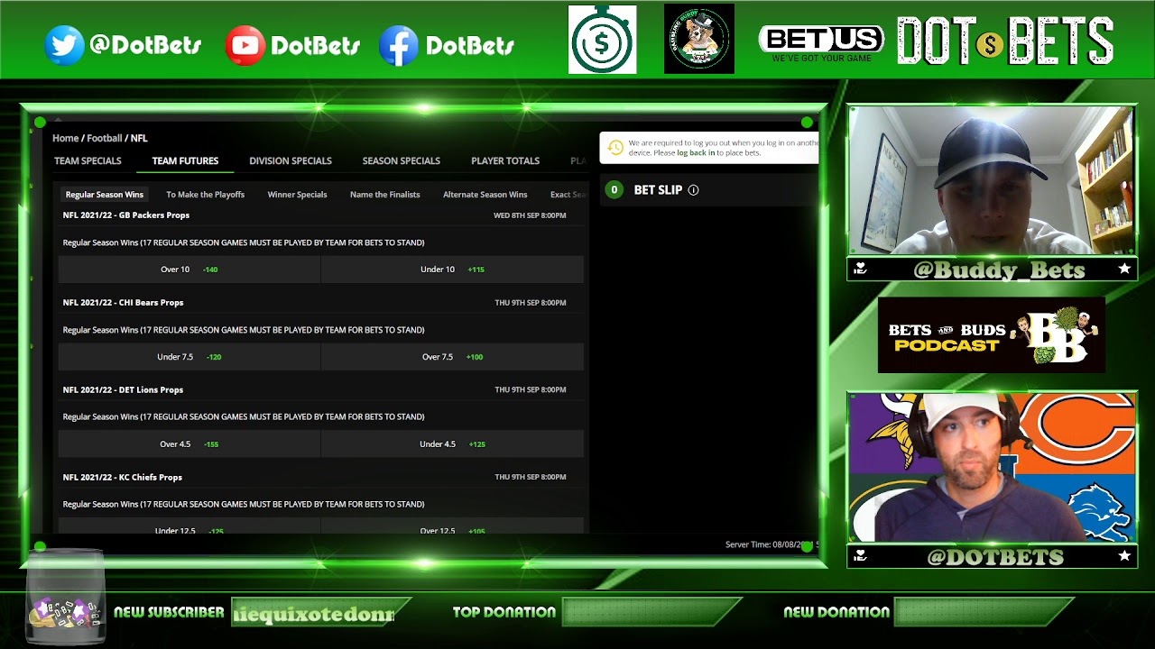 NFC North Breakdown w/ Buddy_Bets! Futures/Props/Analysis! Tune in now!