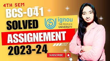 Ignou BCA 4th sem bcs041 All solved assignment 2023-24 in one video #arpitashilpi pdf👇🏻description