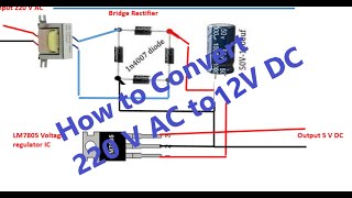 how to convert 220v ac to 12 dc