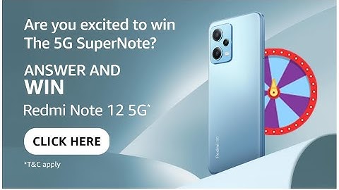 Amazon Redmi Note 12 5G Quiz | 5th Jan 2023