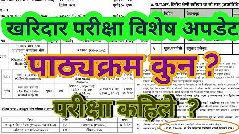 खरिदार परीक्षाकाे विशेष अपडेट | kharidar exam date ? | kharidar syllabus |