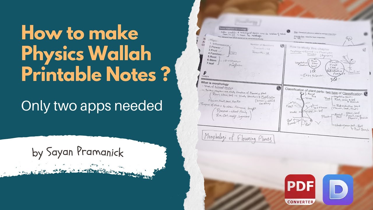 How to make Physics Wallah Printable Notes | Save your time | Two apps ...
