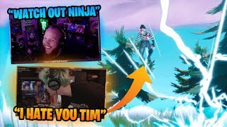 TROLLING NINJA!! *HE GETS MAD!!* W/ NINJA, CLOAK & MONSTCR - Fortnite Battle Royale