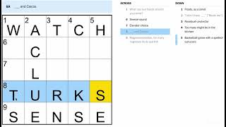 Solving Today's Mini Crossword (NYT) with music - 16/02/2025