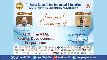 Inaugural Ceremony of 72 Online ATAL FDPs