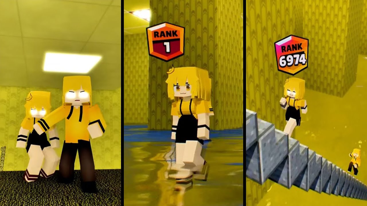 Banana girl BACKROOM Rank6974 Run Ending Banana guy become Monster | Minecraft Mix 