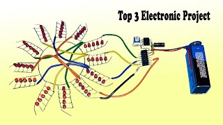 Top 3 Electronic Project Using NE555 IC CD4017 IC BC547 12v Battery & More Eletronic Components