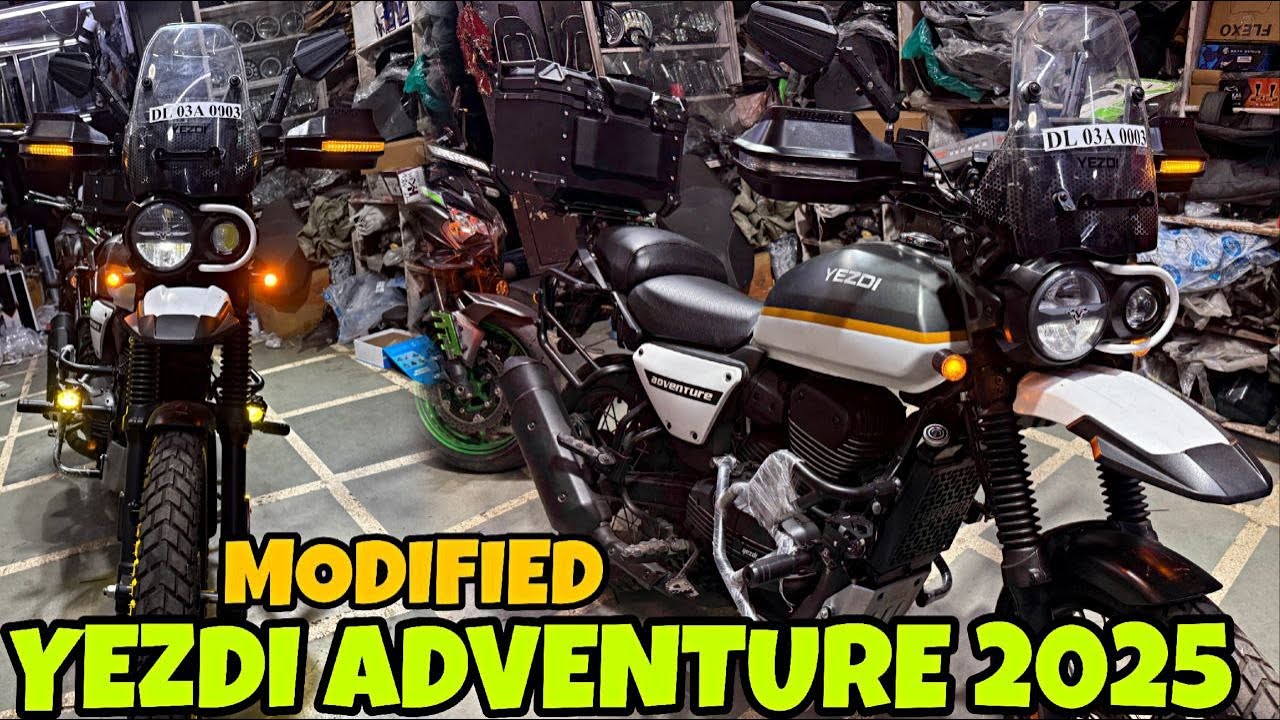 YEZDI ADVENTURE 2025 me kardi Unique Loaded Modification 😮| Hand Guard | Fog Light | Topbox |