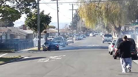 Ss camaro doing donuts on the block