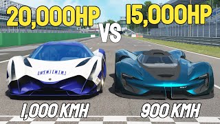 15,000HP SRT Tomahawk VS 20,000HP Devel Sixteen RACE