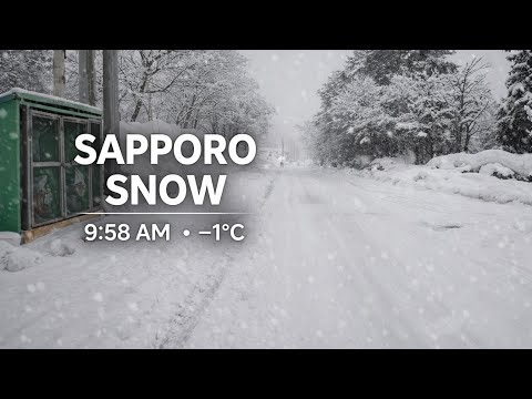 Morning Snow — Sapporo Walk (9:58 AM) | -1°C [4K] | Quiet Walk #066 