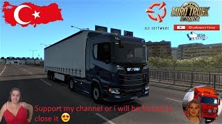 Euro Truck Simulator 2 (1.37) 

Onal Turkey Map v 1.2 1.37x Update Scania S 2016 NG by SCS Software FMOD ON and Open Windows Naturalux Graphics and Weather + DLC's & Mods
https://ets2.lt/en/onal-turkey-map-v-1-2-1-37x-update-turkiye-harita-modu/

Euro Tru