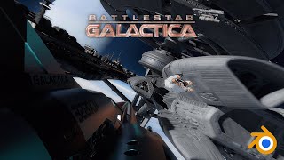 Battlestar Galactica: Jaw-Dropping Viper Landing & Shipyard Tour (Blender 3D)
