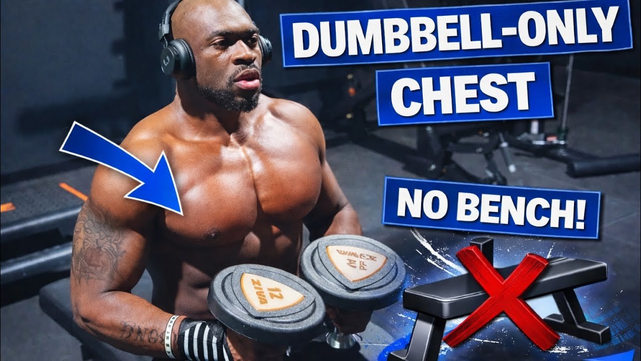  DUMBBELL CHEST WORKOUT (NO BENCH!) | Home or Gym #DumbbellWorkout #ChestWorkout #NoBenchWorkout 