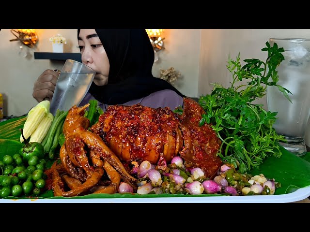 Mukbang sahur pake cumi jumbo dan lalapan mentah | asmr mukbang