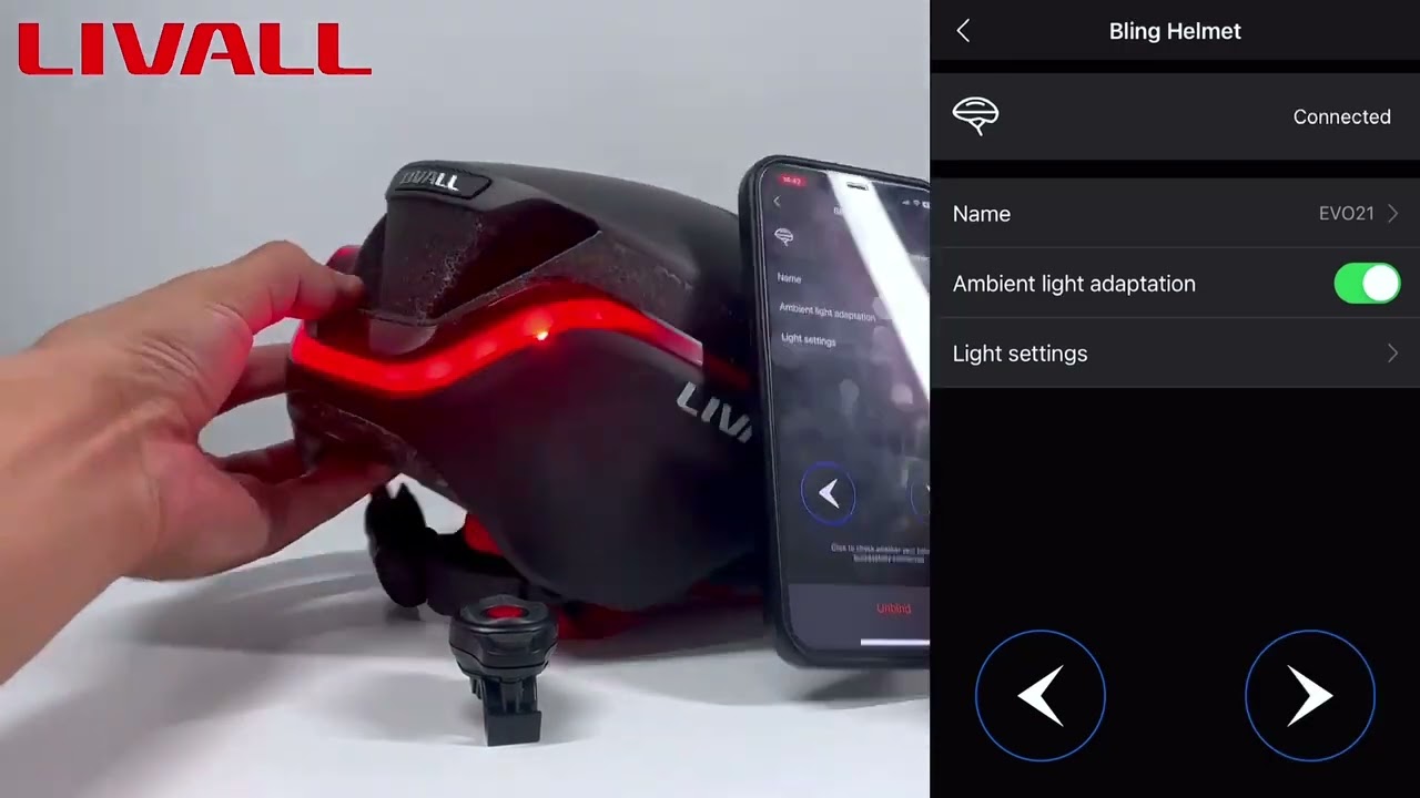 LIVALL EVO21 Smart Cycling Helmet SOS Alert Bluetooth Offer 360°Brake Warning Light and Turn Signals