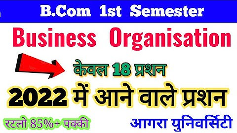 BCom 1st Semester Business Organisation, 2022 important question, Paper Hacker, B Com 1st Semester