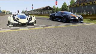 Lamborghini V12 Vision GT vs Bugatti Chiron Super Sport 300+ at Monza Full Course
