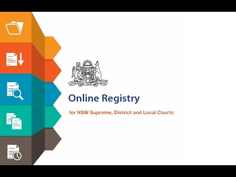 NSW Online Registry - How to file a Statement of Claim online
