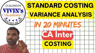 Standard Costing and Variance Analysis in 20 Minutes | CA Inter - Costing | Tamil