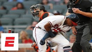 Braves, Marlins react to Ronald Acuna Jr. being hit by pitch by Jose Urena | ESPN