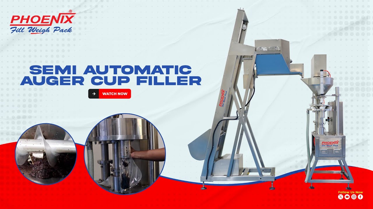 Semi Automatic Auger cup filler - YouTube