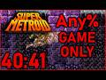Super Metroid - Any% Speedrun in 40:41 (GAME ONLY Sub-41 #52)