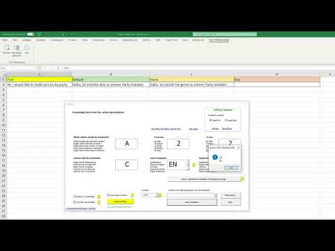 Excel Text Translator DeepL - mit formality Einstellung - förmlichere, weniger förmliche Übersetzung
