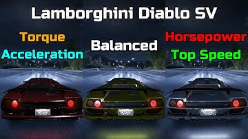 Torque vs Balanced vs Horsepower - Lamborghini Diablo SV Tuning  - Need for Speed Carbon Redux mod