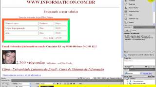 HTML BÁSICO - AULA 19 Tabelas Table Bgcolor Background Align Width