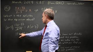 SAT March 2019: rational equation - question #3-17