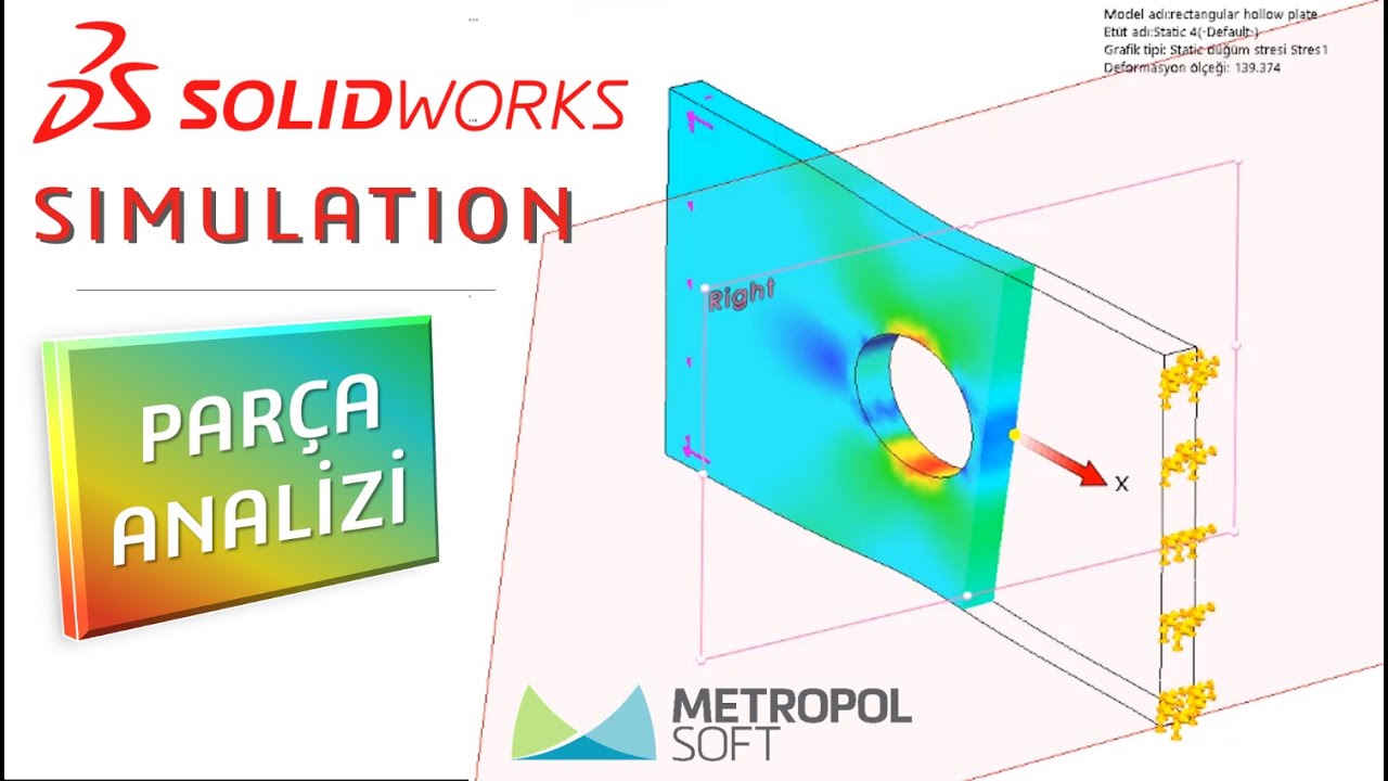 SolidWorks Simulation İle Parça Analizi - YouTube