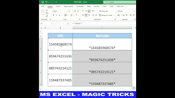 #EXCEL MAGIC TRICKS 😊👌 BARCODE || #shorts #shortsvideo #Shortsfeed | Gyan On Tube | Leila Gharani🔥
