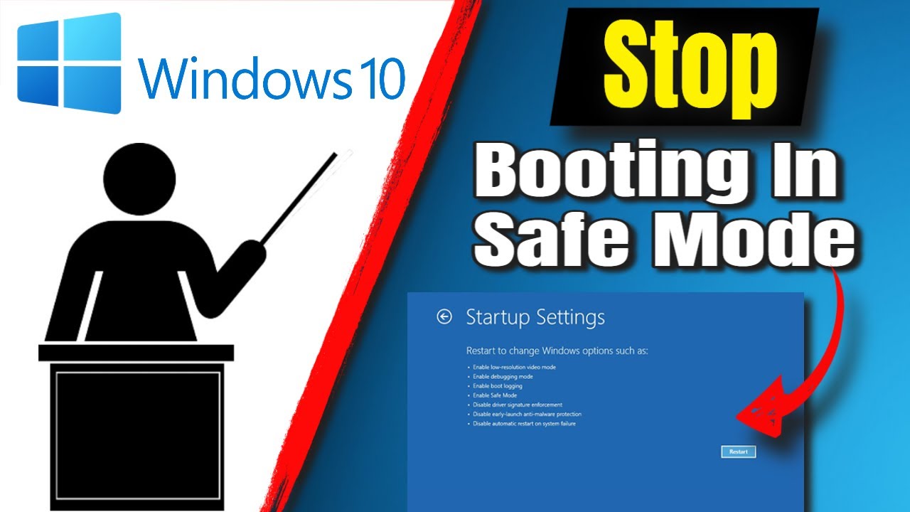 Safe Booting How To Stop Windows 10 Booting In Safe Mode - YouTube